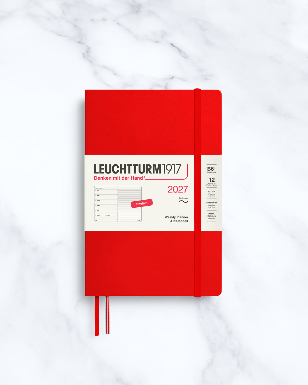 This A6+ Hardcover planner offers 7 days to a page with a page every week for notes, so the left-hand page is a 7-day planner and the right-hand page is notes.