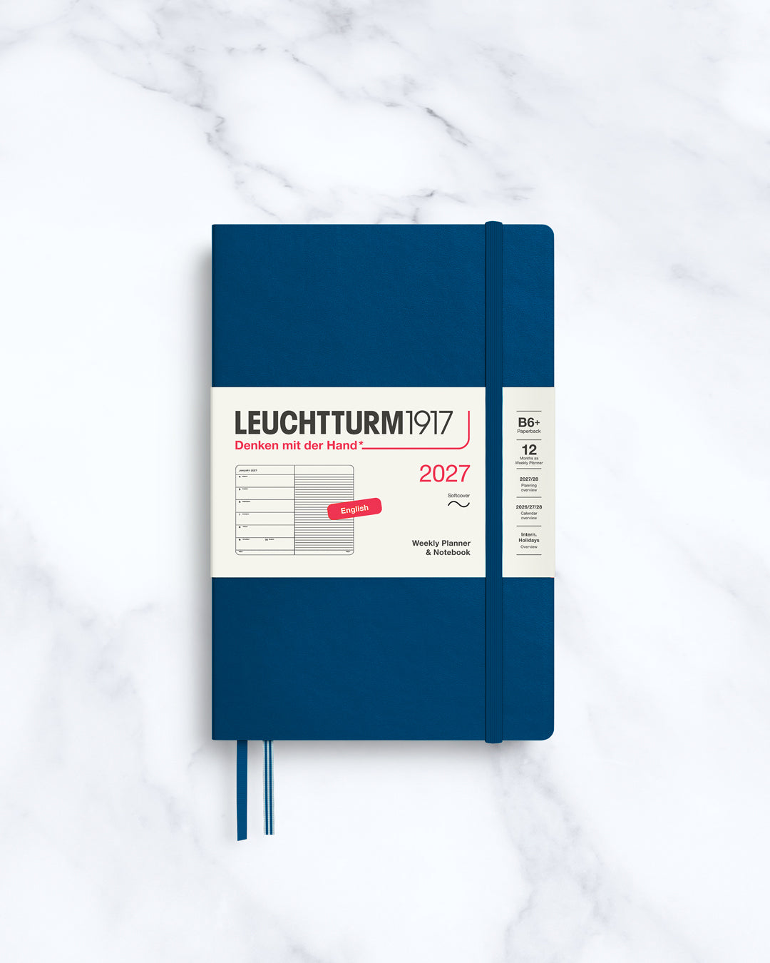 This A6+ Hardcover planner offers 7 days to a page with a page every week for notes, so the left-hand page is a 7-day planner and the right-hand page is notes.