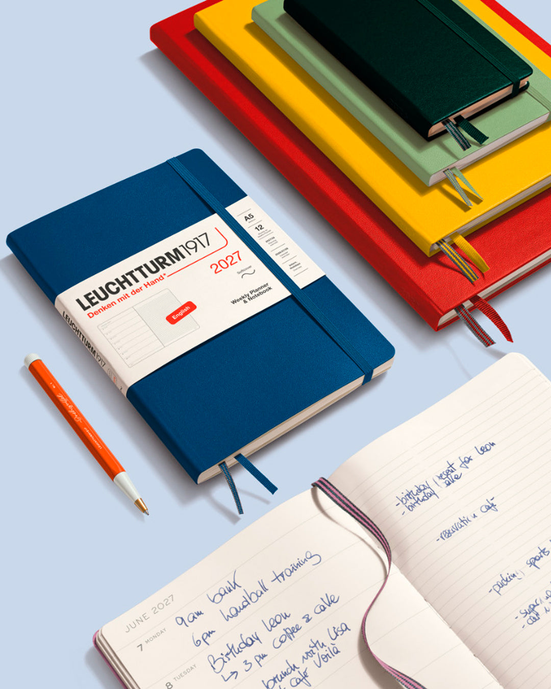 This A5 Softcover planner offers 7 days to a page with a page every week for notes, so the left-hand page is a 7-day planner and the right-hand page is notes.