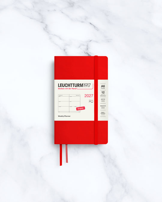 The Medium Weekly Planner 2027 by Leuchtturm1917 is A6 size and softcover.