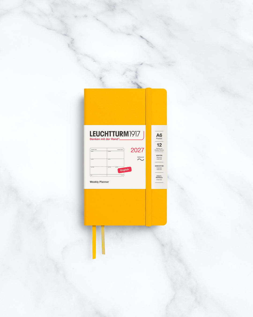 The Medium Weekly Planner 2027 by Leuchtturm1917 is A6 size and softcover.