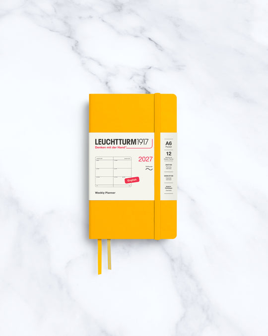 The Medium Weekly Planner 2027 by Leuchtturm1917 is A6 size and softcover.
