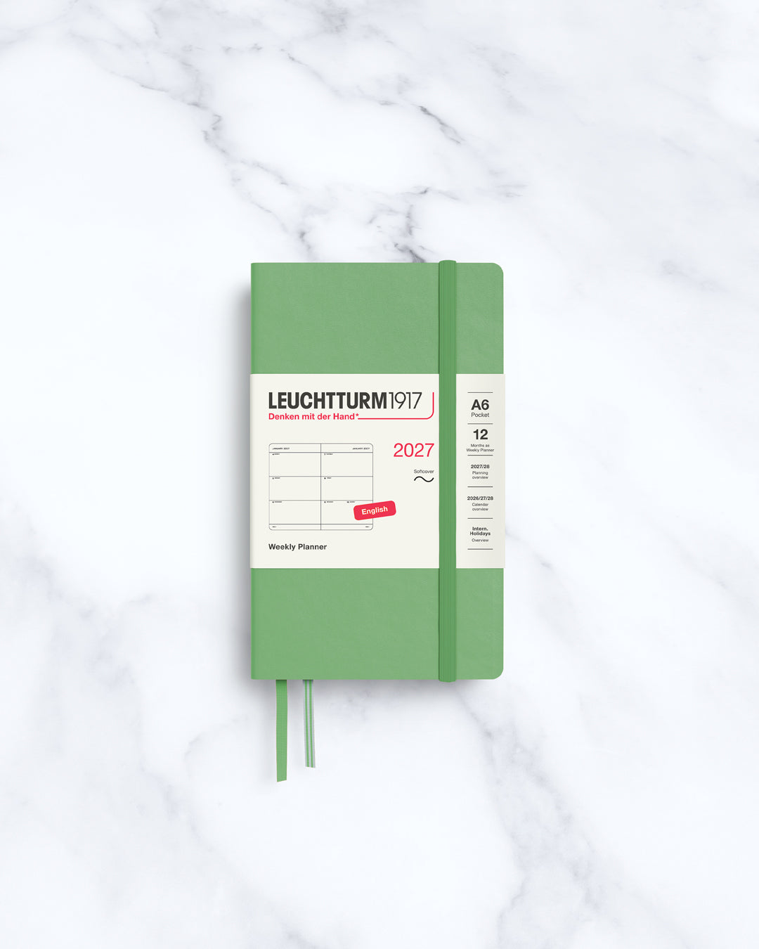 The Medium Weekly Planner 2027 by Leuchtturm1917 is A6 size and softcover.