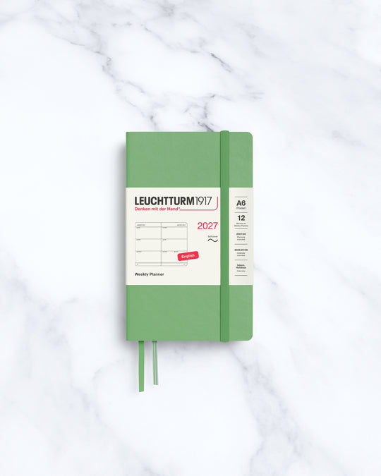The Medium Weekly Planner 2027 by Leuchtturm1917 is A6 size and softcover.