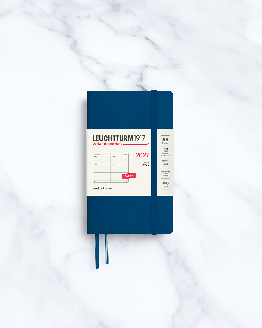 The Medium Weekly Planner 2027 by Leuchtturm1917 is A6 size and softcover.