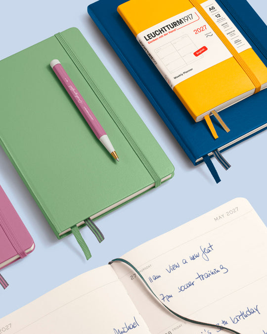 The Medium Weekly Planner 2027 by Leuchtturm1917 is A6 size and softcover.