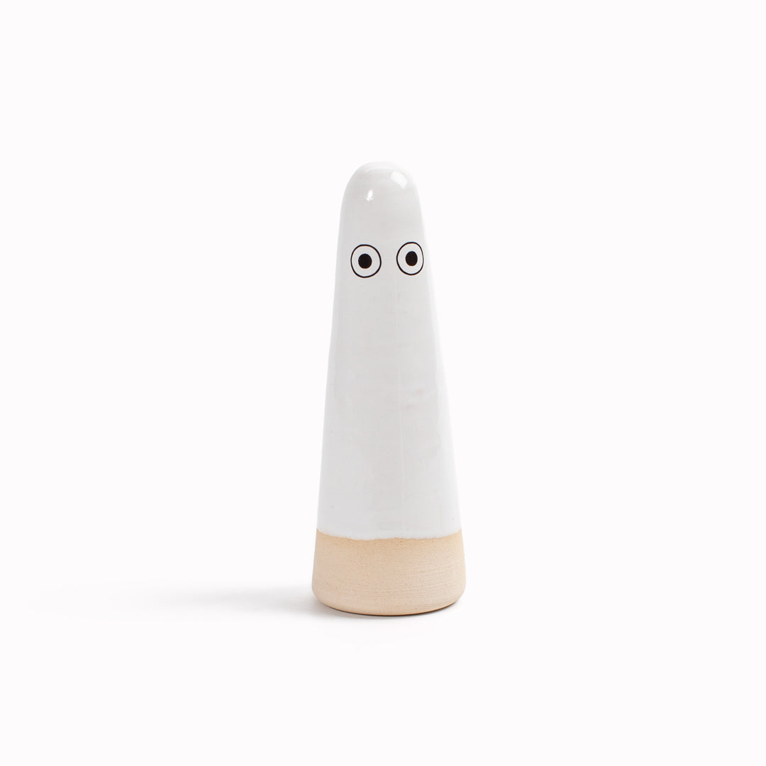 Meet the iconic hand glazed, ceramic Ghost - a personality laden decorative object from Studio Arhoj! Like much of Anders Arhoj's creations, these are inspired by Japanese ceramics but with a Scandinavian twist