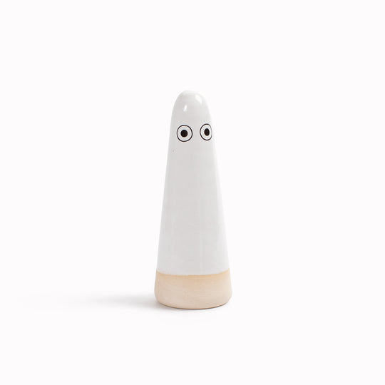 Meet the iconic hand glazed, ceramic Ghost - a personality laden decorative object from Studio Arhoj! Like much of Anders Arhoj's creations, these are inspired by Japanese ceramics but with a Scandinavian twist