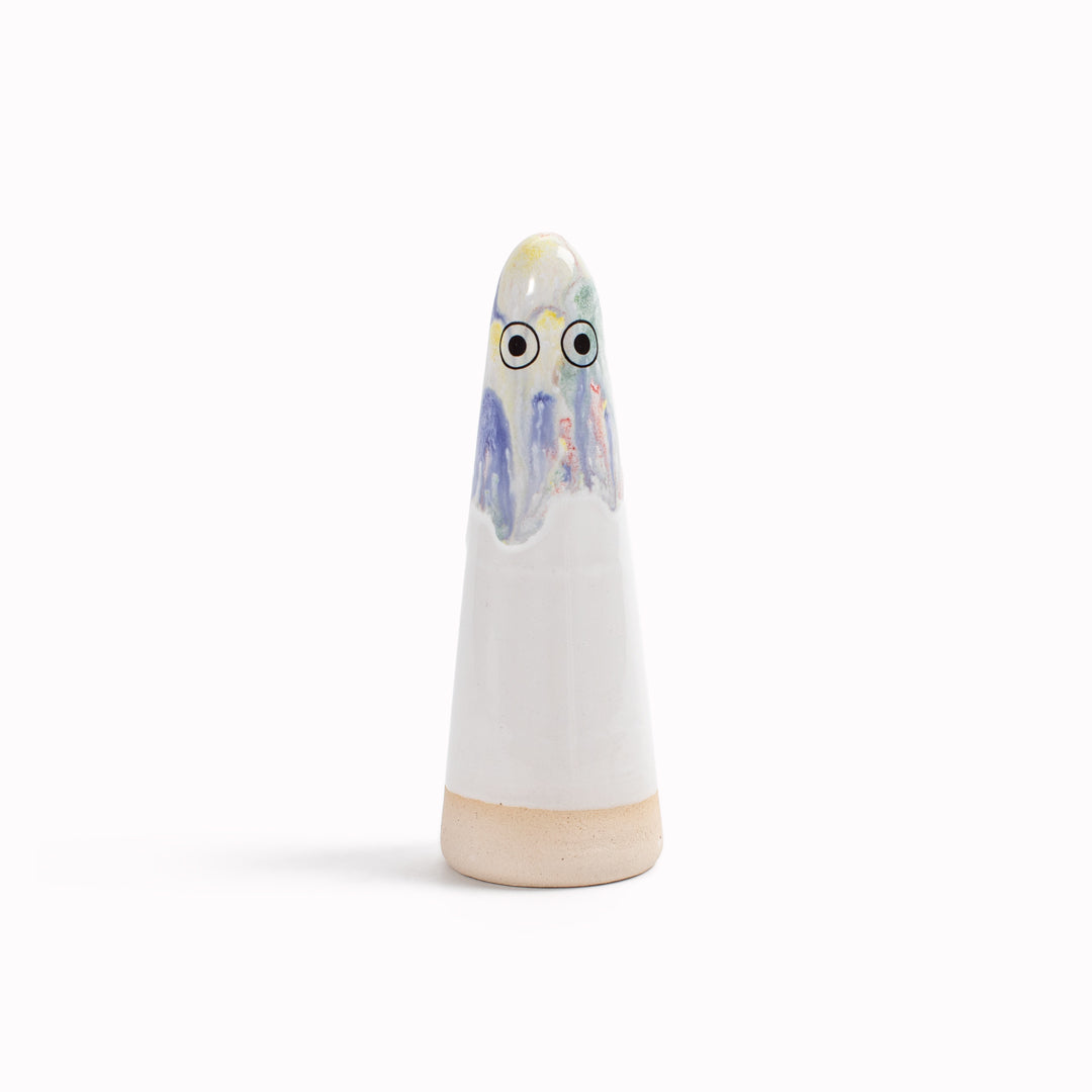 Meet the iconic hand glazed, ceramic Ghost - a personality laden decorative object from Studio Arhoj! Like much of Anders Arhoj's creations, these are inspired by Japanese ceramics but with a Scandinavian twist