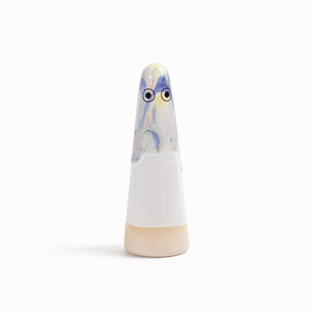 Meet the iconic hand glazed, ceramic Ghost - a personality laden decorative object from Studio Arhoj! Like much of Anders Arhoj's creations, these are inspired by Japanese ceramics but with a Scandinavian twist