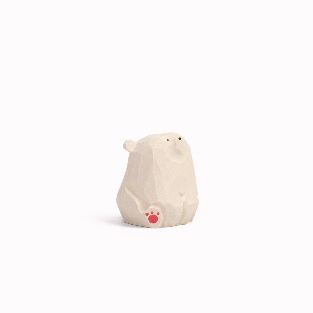 White Bear | Handmade Wooden Animal | Small