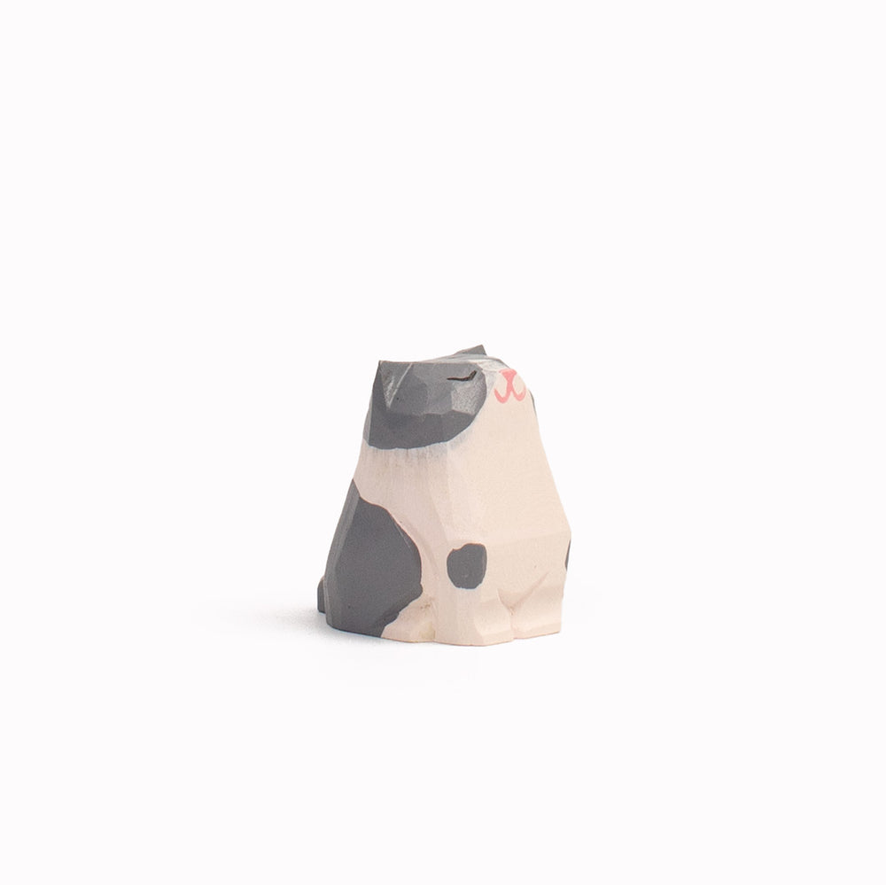 Sitting Cat | Handmade Wooden Animal | White