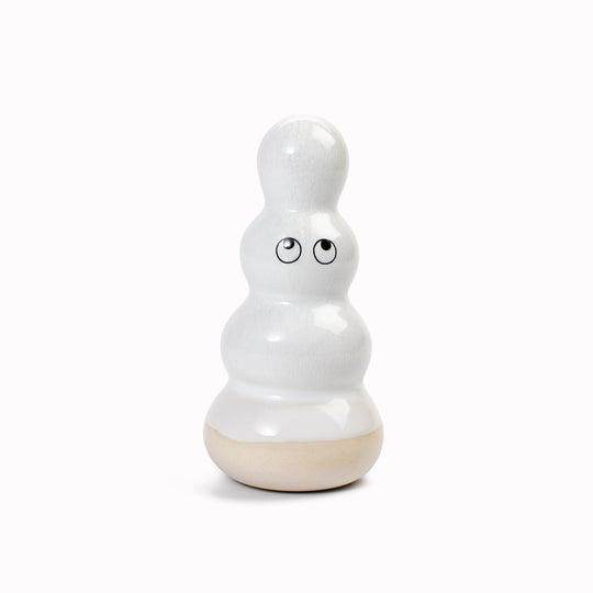Meet Polo! Polo is a brightly coloured ribbed column and is a hand glazed ceramic figurine created as a close relative of the classic Arhoj Ghost.