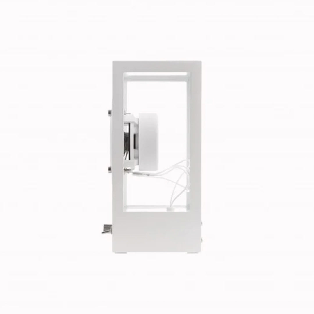 The Transparent Small Transparent Speaker in white is a compact Bluetooth speaker built with the same thinking as good furniture — minimal, functional and made to last.