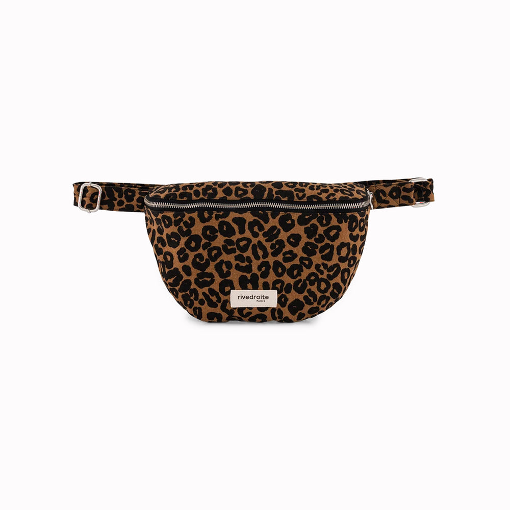 The Custine Belt Bag in Leopard Print is a stylish and practical accessory crafted from upcycled denim. Designed by Rive Droite