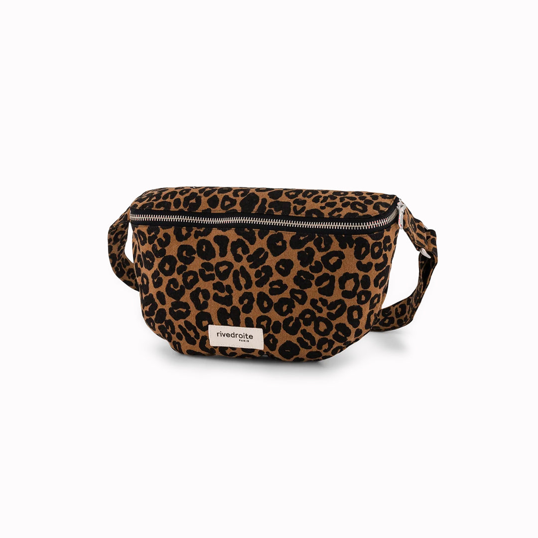 The Custine Belt Bag in Leopard Print is a stylish and practical accessory crafted from upcycled denim. Designed by Rive Droite
