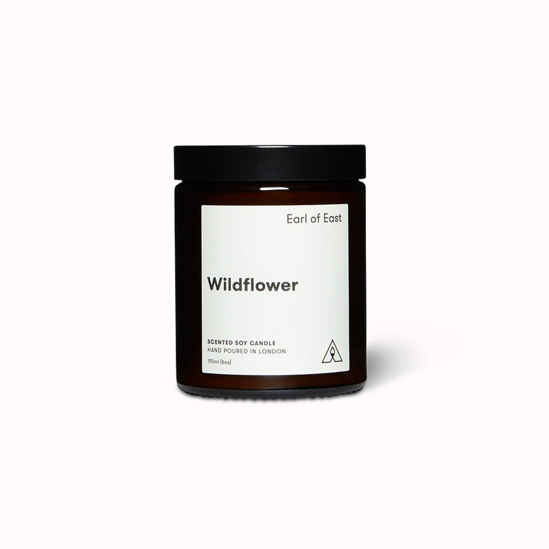The Wildflower candle from Earl of East contains a blend of jasmine, gardenia and rose geranium, which are known for their soothing and uplifting properties. The candle has a burn time of 35 to 40 hours and comes in a minimalist glass jar with a metal lid.