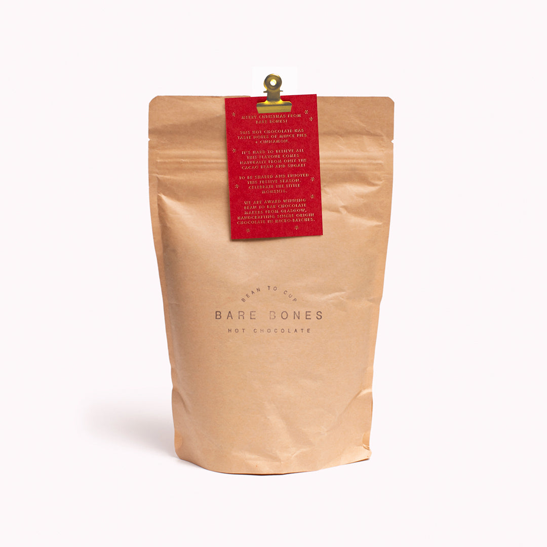 The 2025 Christmas Special chocolate by Bare Bones is a single-origin Peru 70% dark chocolate with appropriately festive taste notes of mince pies and cinnamon.