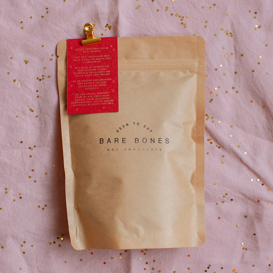 The 2025 Christmas Special chocolate by Bare Bones is a single-origin Peru 70% dark chocolate with appropriately festive taste notes of mince pies and cinnamon.