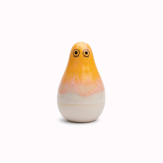 Meet Mini Kayo! Mini Kayo is a pear shaped, hand glazed ceramic figurine created as a close relative of the classic Arhoj Ghost.