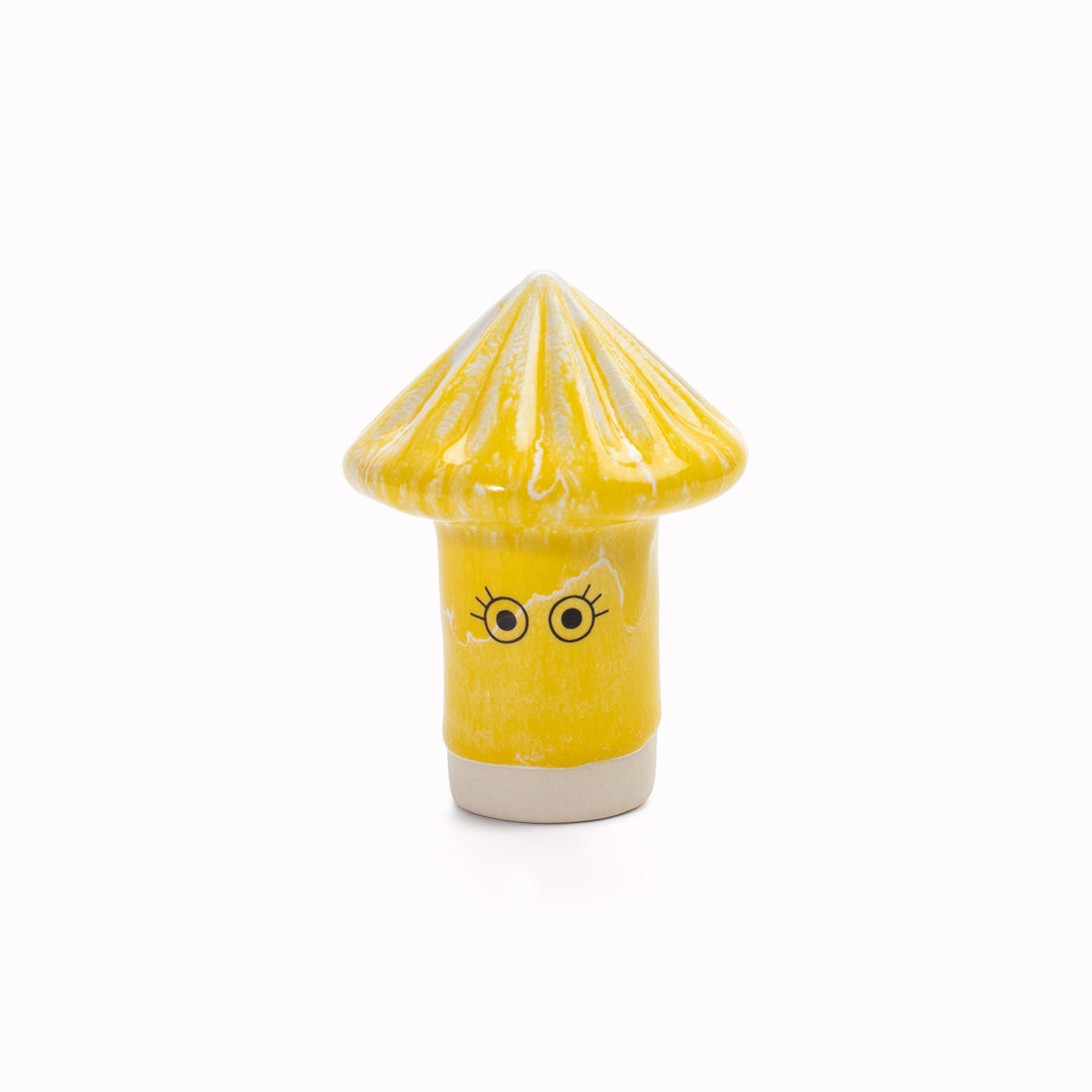 Meet Osu! Osu has a pyramid shaped head and is a hand glazed ceramic figurine created as a close relative of the classic Arhoj Ghost.