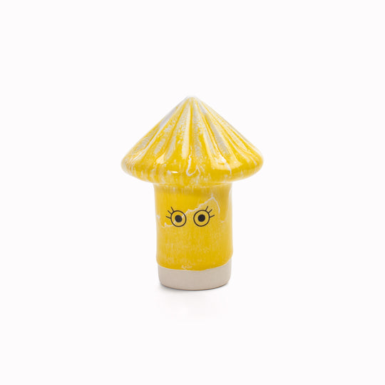 Meet Osu! Osu has a pyramid shaped head and is a hand glazed ceramic figurine created as a close relative of the classic Arhoj Ghost.