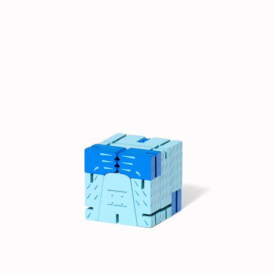 The Cubebot Cryptoids Yeti is a wooden puzzle toy designed by David Weeks. This collectible item is constructed from durable beechwood and elastic