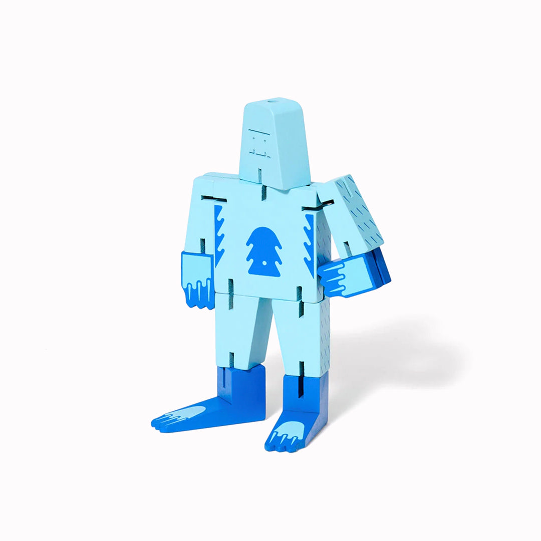 The Cubebot Cryptoids Yeti is a wooden puzzle toy designed by David Weeks. This collectible item is constructed from durable beechwood and elastic