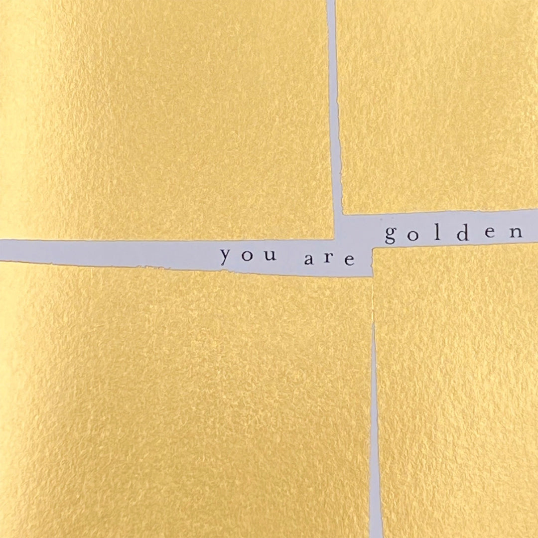 Brighten someone’s day instantly with this heavily gold foiled card from Pavilion Prints. This card is designed to be a pocket-sized burst of positivity, 