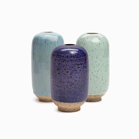 Yuki Mini Hand-thrown Stoneware Vase | Cool Shades