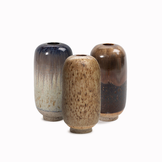 Yuki Mini Hand-thrown Stoneware Vase | Dark Neutral Shades