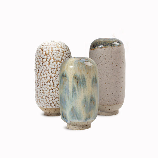 Yuki Mini Hand-thrown Stoneware Vase | Light Neutral Shades