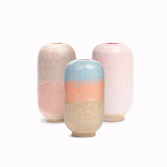 Yuki Mini Hand-thrown Stoneware Vase | Pastel Shades
