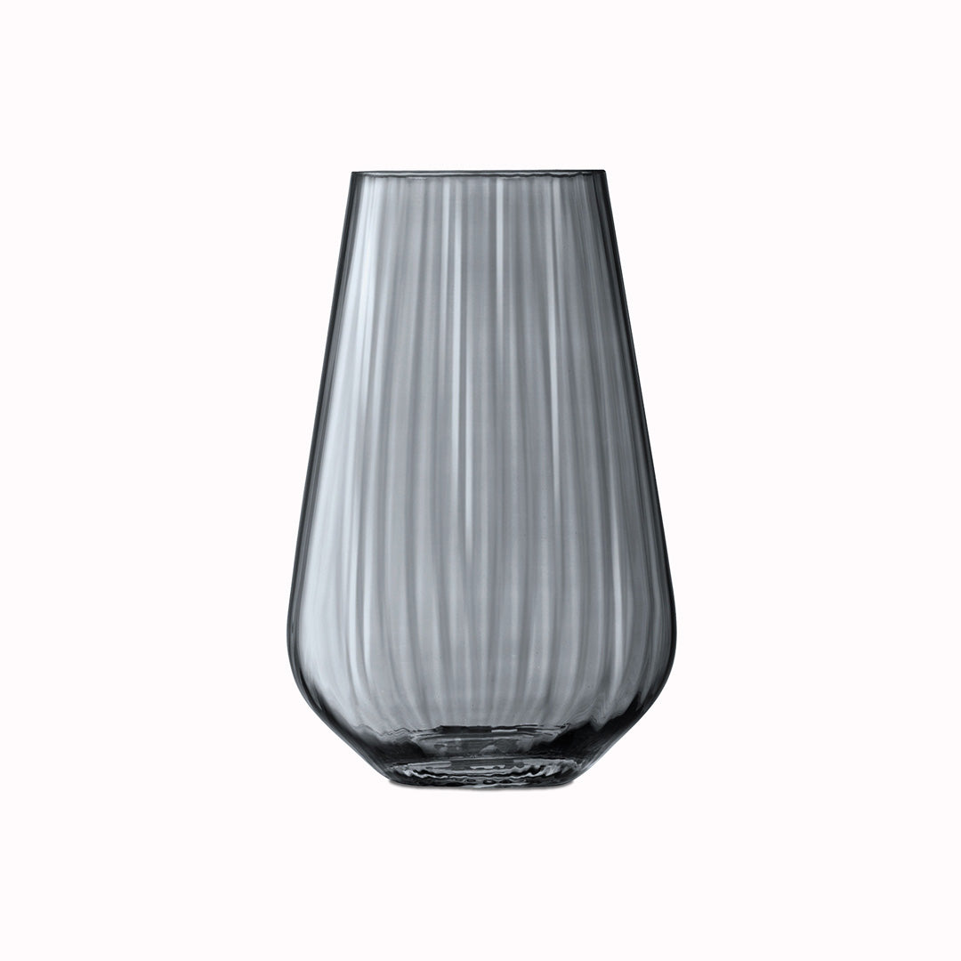 The Zinc Vase is a teardrop shaped vase made from mouth blown glass and has a pleated texture with a hand painted lustre finish. The pleated texture enhances the grey colouration that is inspired by the colour of zinc.