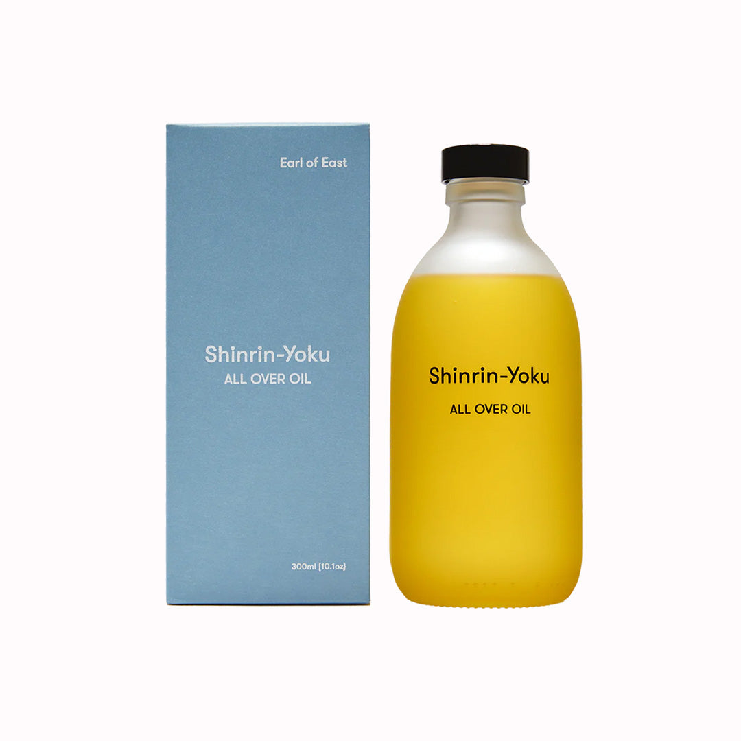 Shinrin-Yoku All Over Oil from Earl of East with box, 300ml. Can be used straight out of the bottle on specific areas of the skin for an ultra hydrating boost to dry areas, can be used on damp hair, or is a great all over body moisturiser when used on slightly damp skin straight out of the shower or bath.