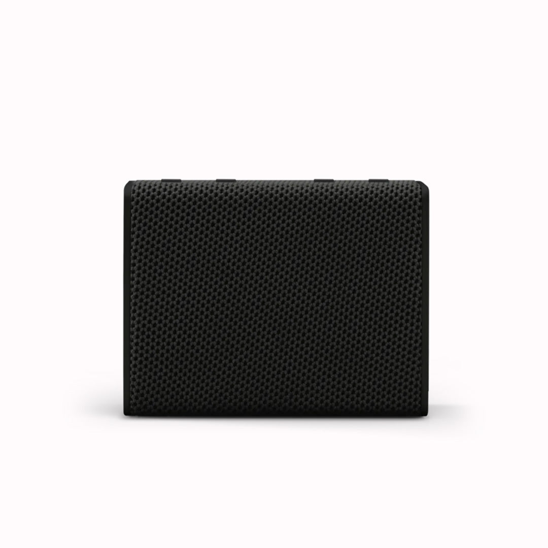 Midnight Black Bluetooth travel speaker from Urbanista. Like all Urbanista products it has a stripped back and minimal aesthetic so perfect for the style conscious.