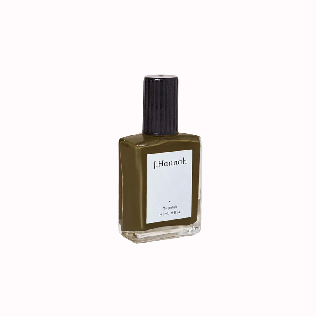 Compost nail polish by J.Hannah is an organic sludgy green, drawing influence from the idea of 'jolie laide' - literally 'pretty' and 'ugly'. Beauty is found outside of the conventional notion of attractiveness. 