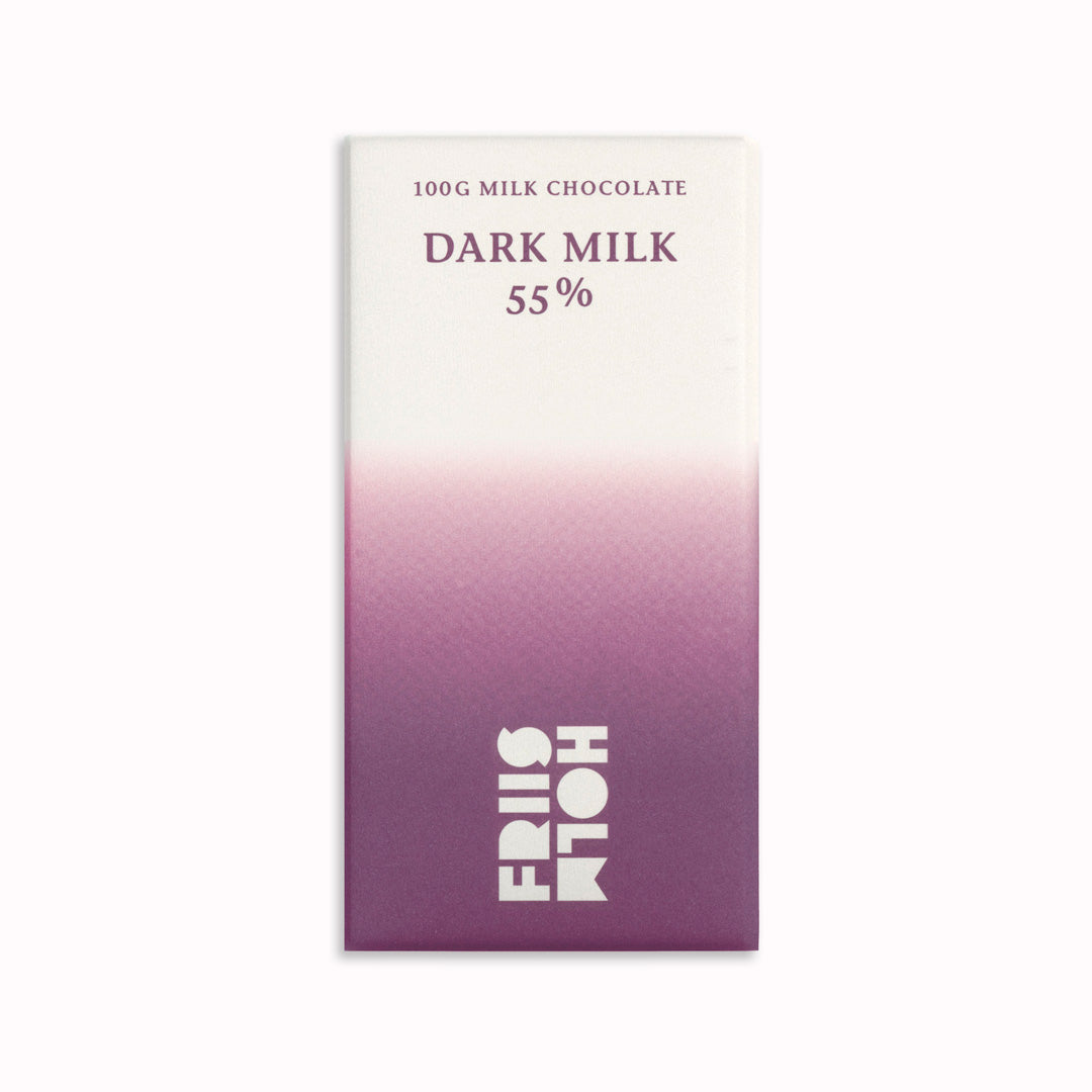 100g Bar - 55% Dark Milk chocolate using single origin Nicaraguan beans by Danish bean-to-bar producer, Fris Holm.