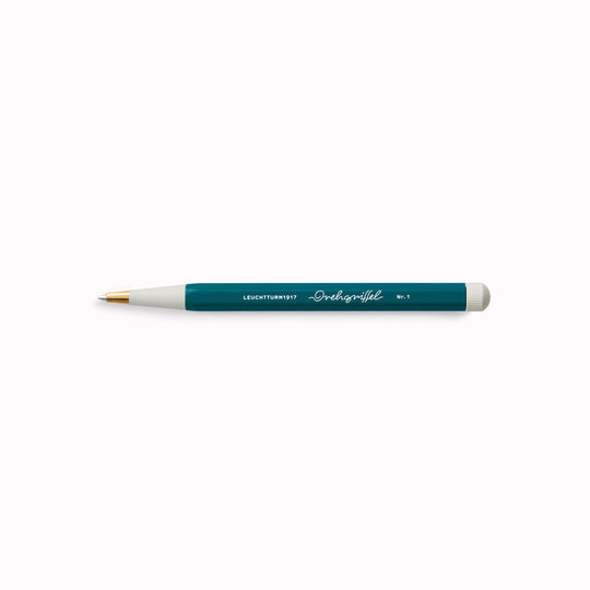 Pacific Green Drehgriffel Nr. 1. Inspired by the design dating back to the 1920s, the hexagon-shaped barrel of the Drehgriffel Nr. 1 pen and the tapered tip which, along with the twist button, come in a contrasting colour to the barrel, makes for a striking statement. It is comfortable to hold and the design has won several awards. A homage to the art of writing.