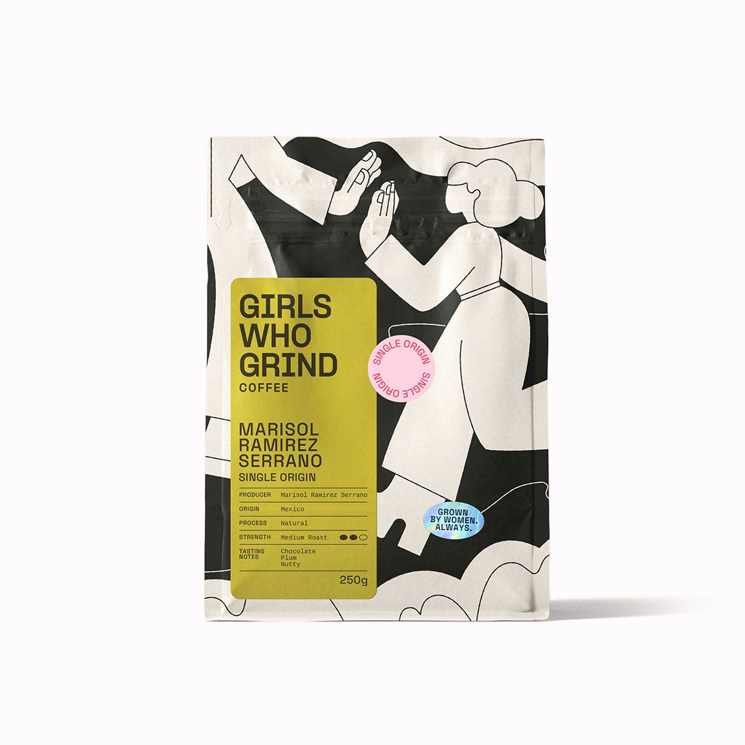 Girls Who Grind Coffee Bag on White Background