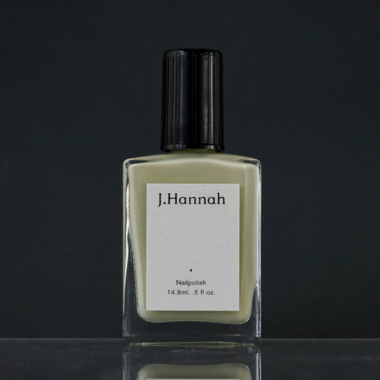 On Black Image. Patina nail polish by J.Hannah is a pistachio green inspired by the beautiful colour variations caused by oxidisation on historical artefacts, including the most famous sculpture of New York, the Statue of Liberty. 