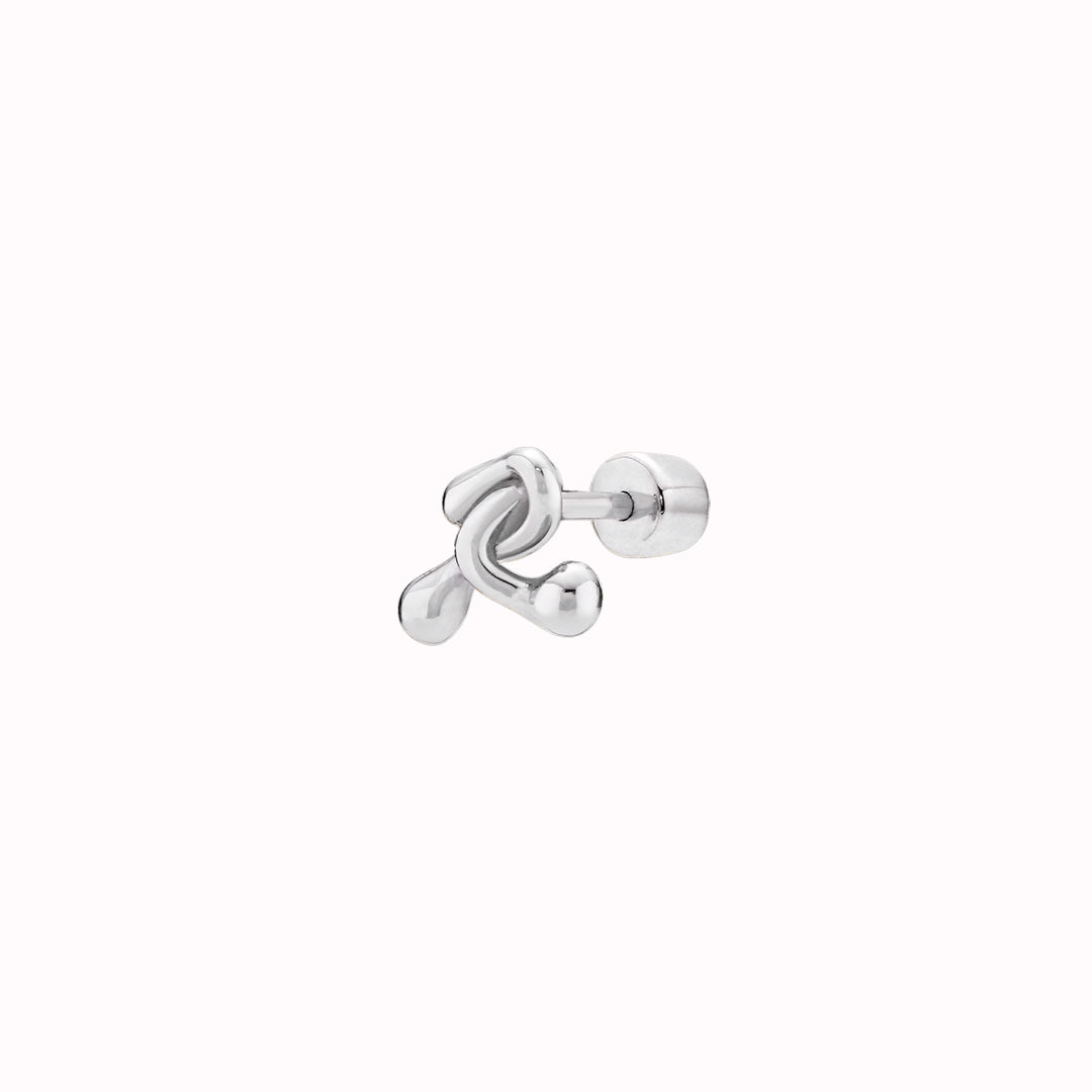 Puffball Silver Angled Ear Studs from Maria Black