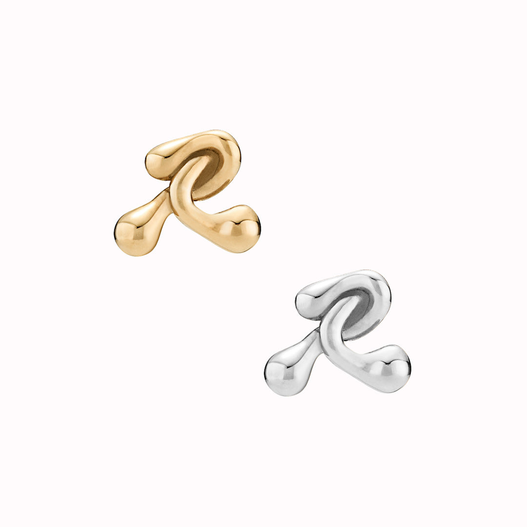 Puffball Gold and Silver Ear Studs from Maria Black