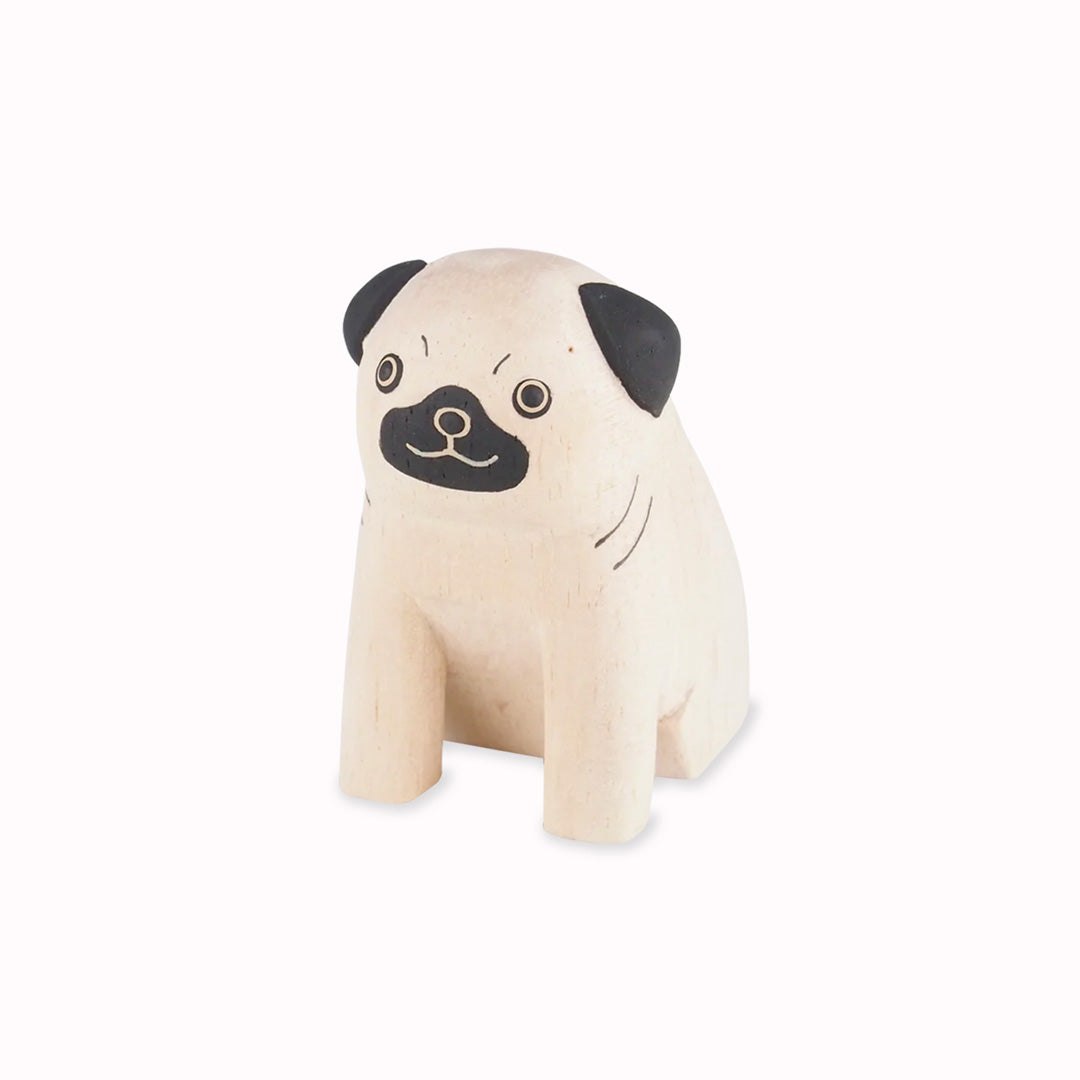 Gorgeous handmade wooden Pug from the Pole Pole collection by Japanese brand T-Lab.