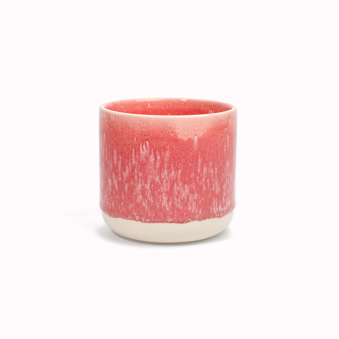 This deep pink drip glaze mug is handmade in Denmark - meaning glaze colour and finish will never be exactly the same on any two items, but this is absolutely a part of their unique appeal.