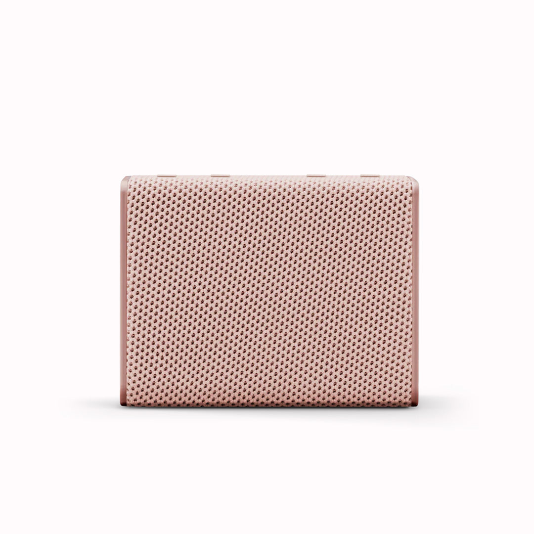 Sleek and miniature Rose Gold Bluetooth travel speaker from Urbanista. Like all Urbanista products it has a stripped back and minimal aesthetic so perfect for the style conscious.