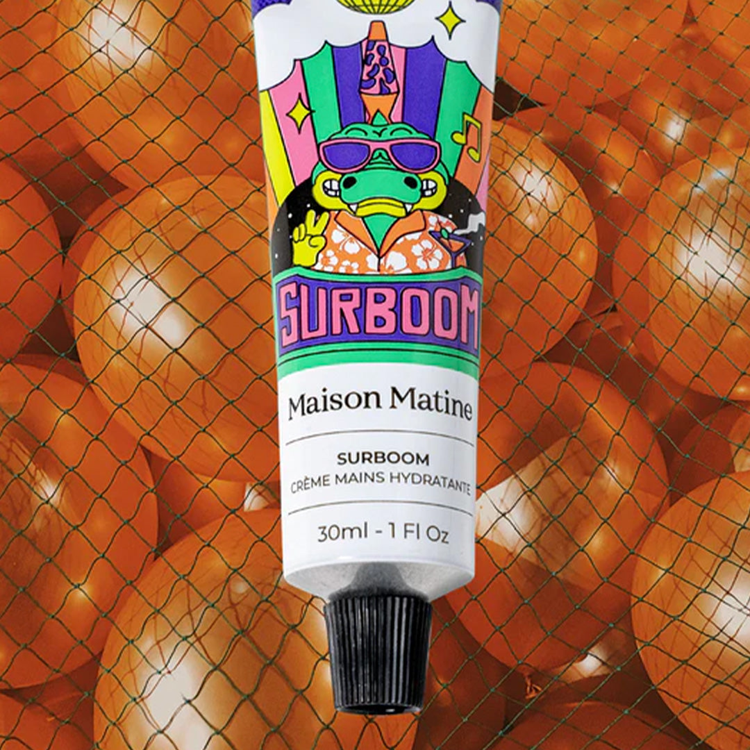 Surboom moisturising hand cream is made of 96% natural ingredients including coconut oil and aloe vera.  lifestyle image