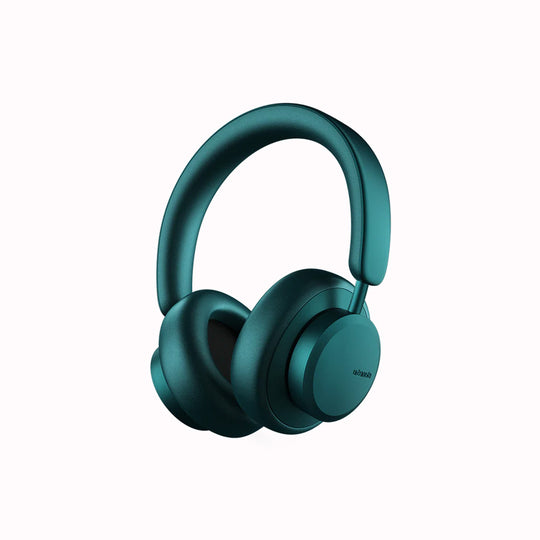 Teal Green Headphones from Urbanista are wireless bluetooth with over 50 hours playback and Active Noise Cancelling. The large cups and super soft ear cushions make these headphones extremely comfortable whilst still being portable and great for travelling.