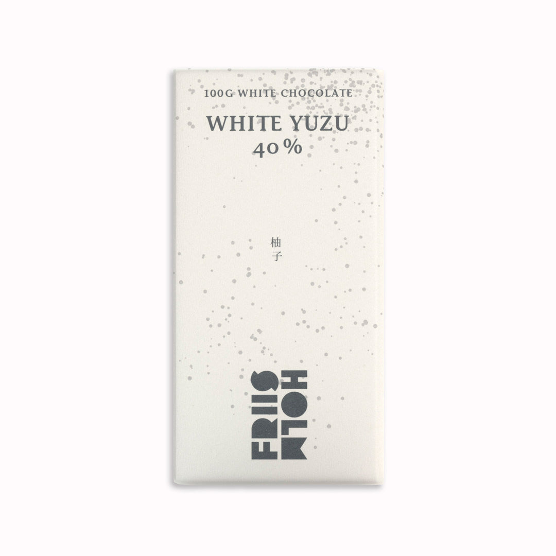 100g Bar - 40% white chocolate using single origin Ecuador beans in combination with Japanese Yuzu by Danish bean-to-bar producer, Friis-Holm.