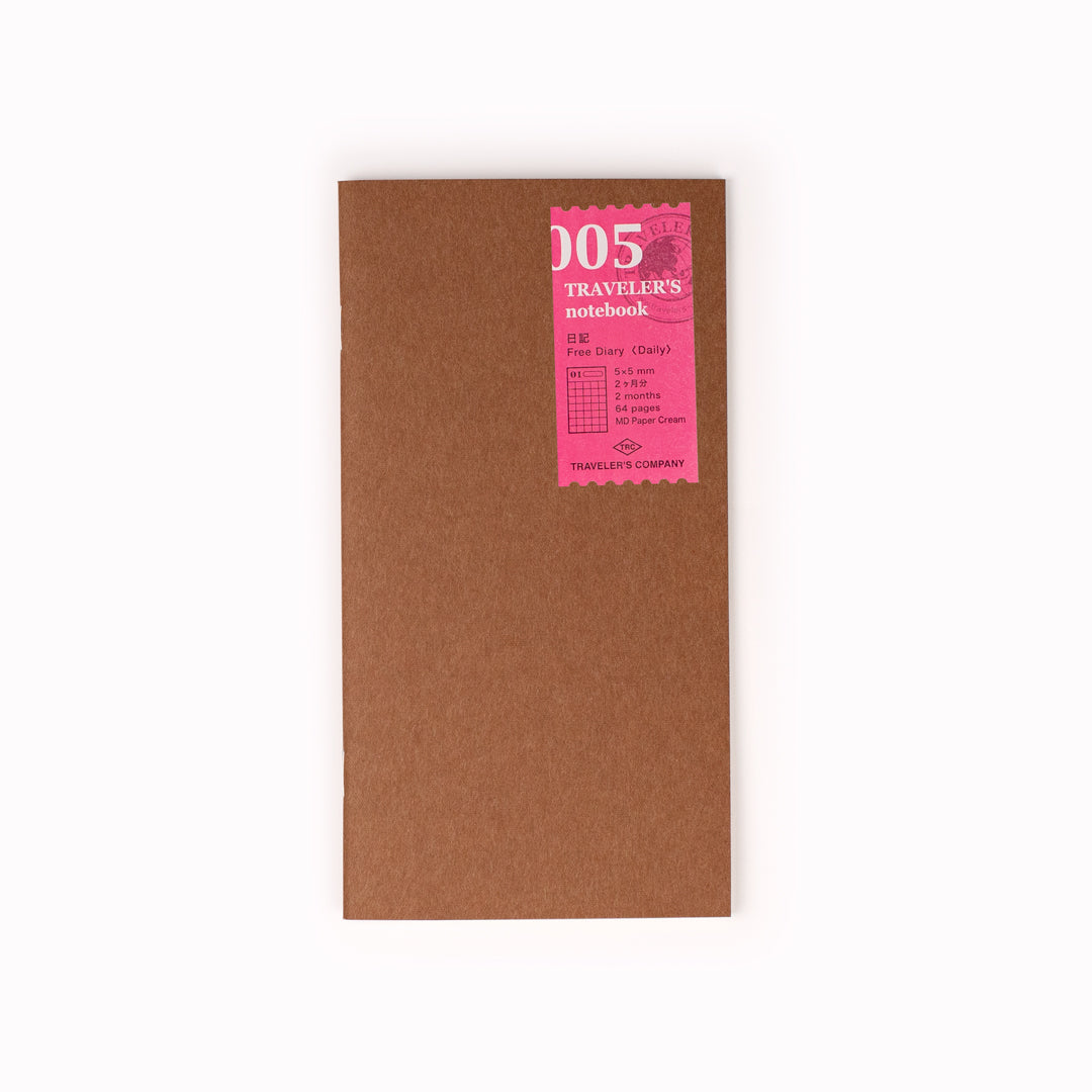 005 Daily Dairy Refill Notebook for the iconic original Traveler's Notebook,  USTUDIO-UK stockist of quality Japanese stationery. 